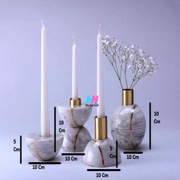 Marble Candle Holder Modern ( White)