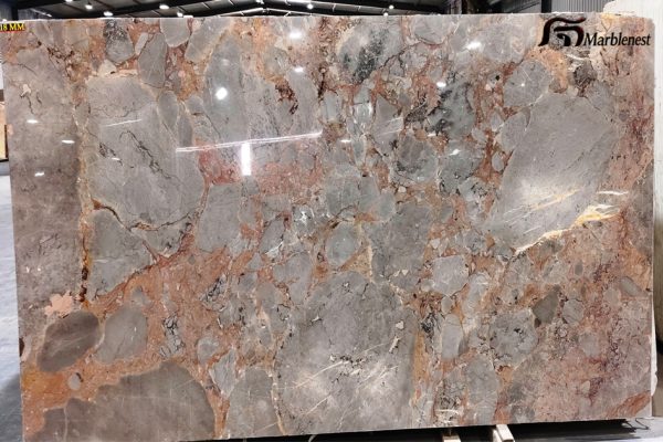 Fossil Grey Granite, Smoky Grey Marble-Granite Mix, Titanium Grey / Fantasy Brown Variant (High Gloss)